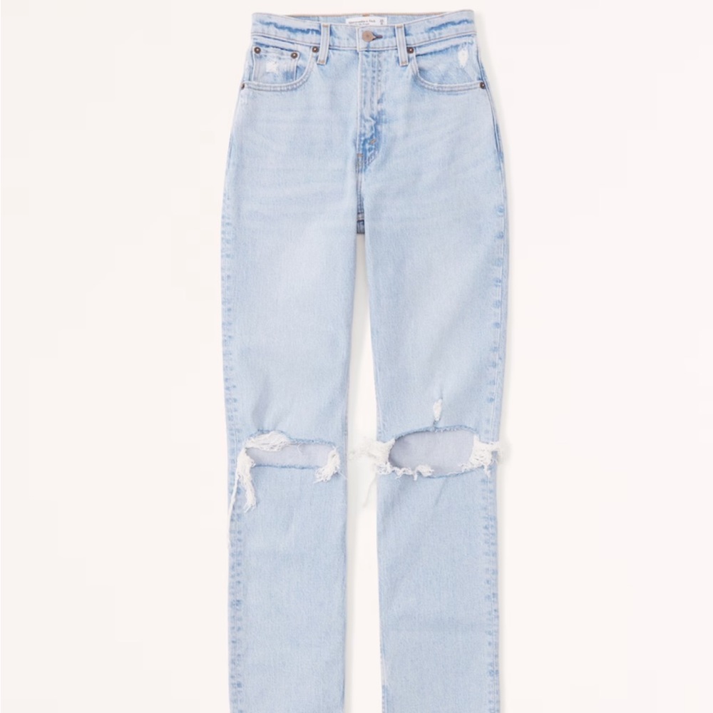 Abercrombie ultra high rise 90s straight light wash jeans